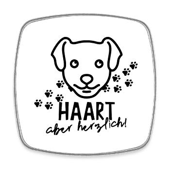 Haart aber herzlich - Viereckiger Kühlschrankmagnet - Weiß - Vorne