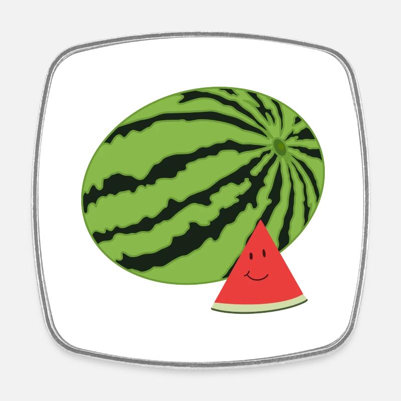 Happy Watermelon - Square fridge magnet - white
