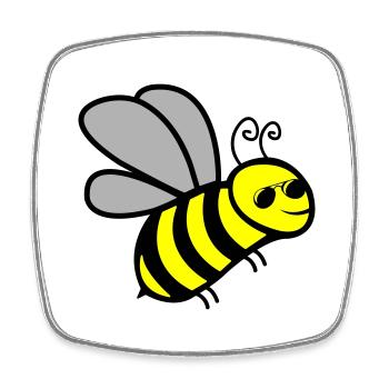 Bee Cool - Square fridge magnet - white - Front
