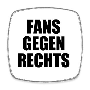Fans gegen rechts - Viereckiger Kühlschrankmagnet - Weiß - Vorne