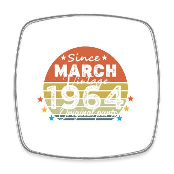60 Years Old Made In 1964 Vintage March 1964 - Magnet carré - blanc - Devant