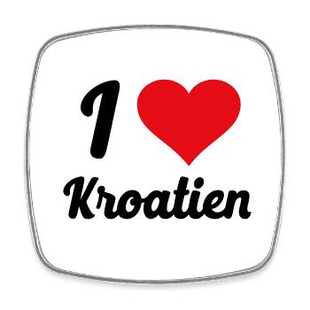 I Love Kroatien - Viereckiger Kühlschrankmagnet - Weiß - Vorne
