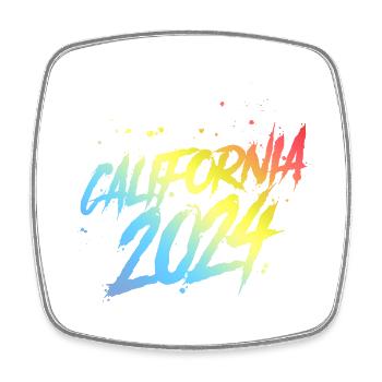 L’équipe colorée des fêtes de Californie 2024 - Magnet carré - blanc - Devant