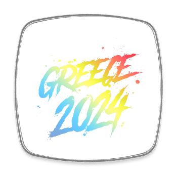 Grèce 2024 Équipe de vacances colorée - Magnet carré - blanc - Devant