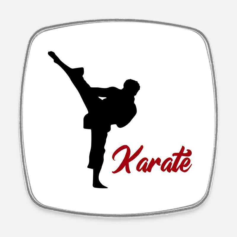 karaté - Magnet carré - blanc