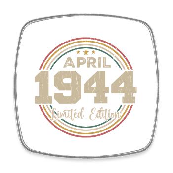 April 1944 Retro April 1944 Geburtstagsgeschenk - Viereckiger Kühlschrankmagnet - Weiß - Vorne