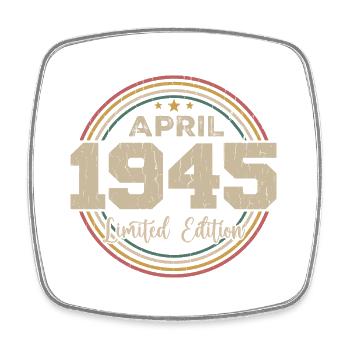 Avril 1945 Cadeau D'anniversaire Avril 1945 Retro - Magnet carré - blanc - Devant