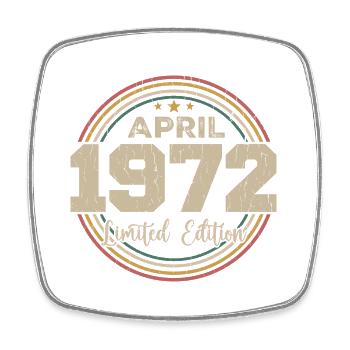 Avril 1972 Cadeau D'anniversaire Avril 1972 Retro - Magnet carré - blanc - Devant