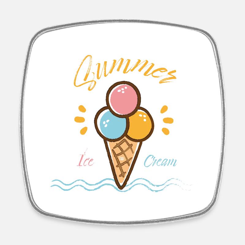 Ice Cream / Summer Ice Bo Graphic - Square fridge magnet - white