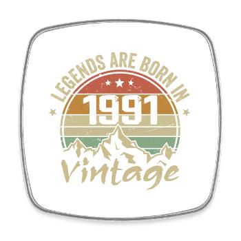 1991 Vintage 1991 Retro 1991 Birthday Gift - Square fridge magnet - white - Front