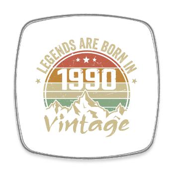 1990's Vintage 1990's Retro 1990's Anniversary Gift - Square fridge magnet - white - Front