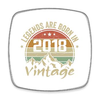 Birthday Gift 2018 Vintage 2018 Retro 2018 - Square fridge magnet - white - Front