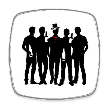 Groom Team Bachelor Bachelor - Square fridge magnet - white - Front