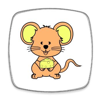 Mouse Comic - Square fridge magnet - white - Front