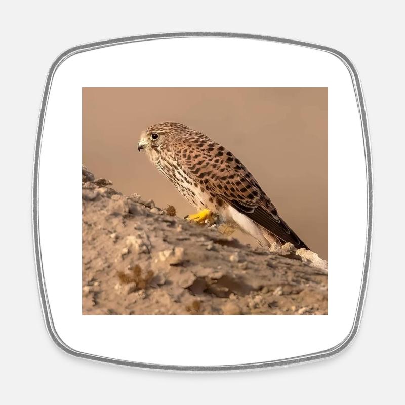 Eagle in desert - Square fridge magnet - white