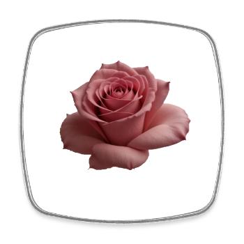 Rose groß - Viereckiger Kühlschrankmagnet - Weiß - Vorne