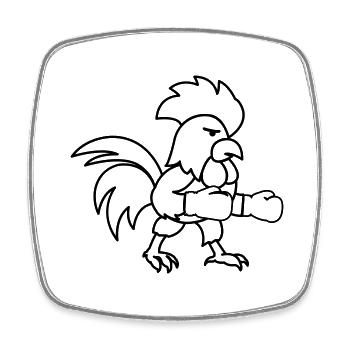 Boxer - Square fridge magnet - white - Front