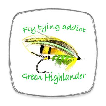 Green Highlander - Square fridge magnet - white - Front