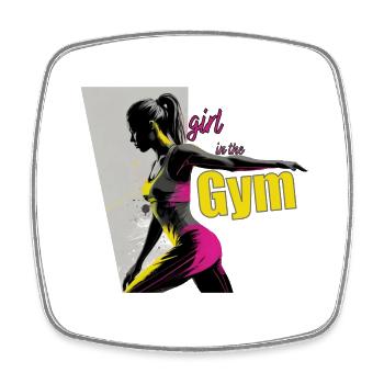 fitness mädchen, girl in the gym - Viereckiger Kühlschrankmagnet - Weiß - Vorne