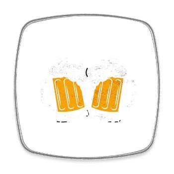 BIERAKTIVIST - HEBEN STATT KLEBEN - Viereckiger Kühlschrankmagnet - Weiß - Vorne