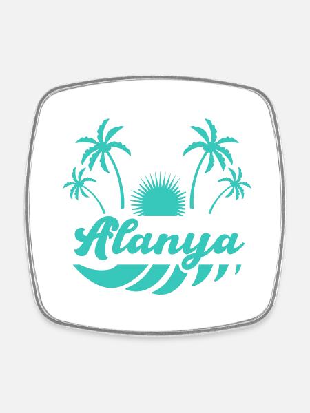 alanya - Viereckiger Kühlschrankmagnet - Weiß