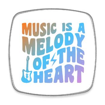 Music Is A Melody Of The Heart - Viereckiger Kühlschrankmagnet - Weiß - Vorne