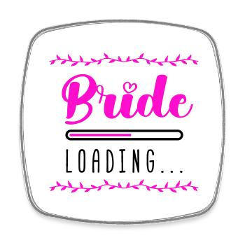 bride loading - Viereckiger Kühlschrankmagnet - Weiß - Vorne