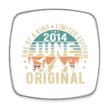 Légendaire depuis juin 2014 Cadeau d’anniversaire 2014 - Magnet carré - blanc - Devant