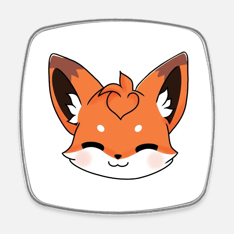 Fuchs - Viereckiger Kühlschrankmagnet - Weiß