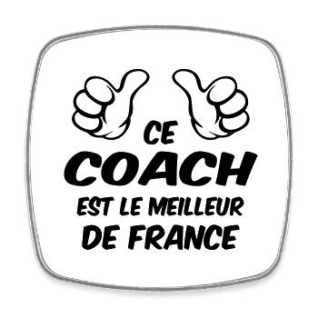 BESTER COACH - Viereckiger Kühlschrankmagnet - Weiß - Vorne