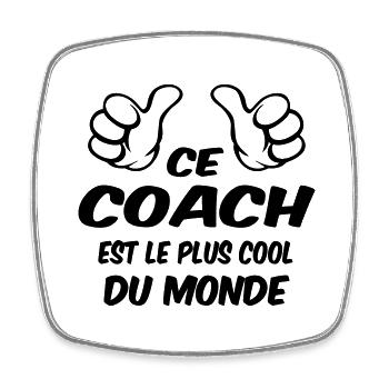 BESTER COACH - Viereckiger Kühlschrankmagnet - Weiß - Vorne