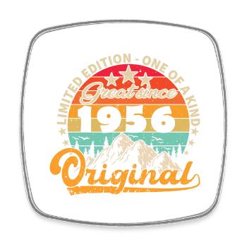 Millésime Né(e) 1956 Cadeau Anniversaire. - Magnet carré - blanc - Devant