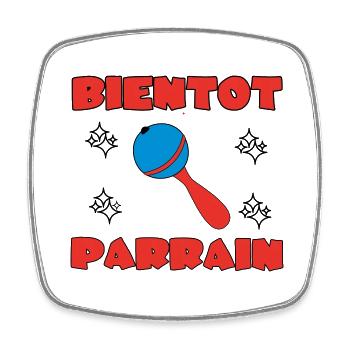 BALD PATE SEIN - Viereckiger Kühlschrankmagnet - Weiß - Vorne