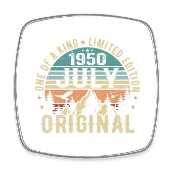 Anniversaire de juillet 1950 Cadeau d'anniversaire de juillet 1950 - Magnet carré - blanc - Devant