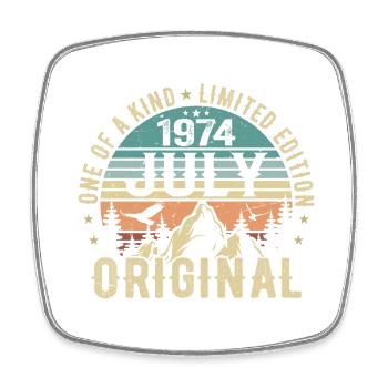 Anniversaire de juillet 1974 Cadeau d'anniversaire de juillet 1974 - Magnet carré - blanc - Devant