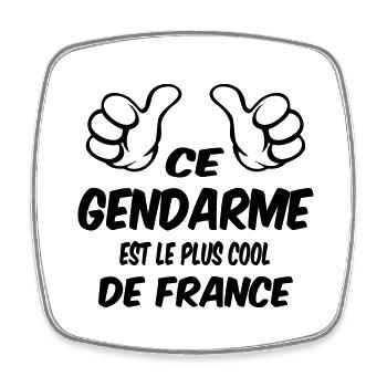 MEILLEUR GENDARME - Magnet carré - blanc - Devant
