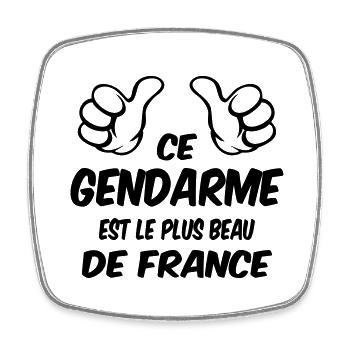 MEILLEUR GENDARME - Magnet carré - blanc - Devant