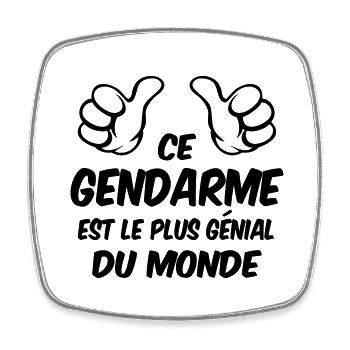 MEILLEUR GENDARME - Magnet carré - blanc - Devant