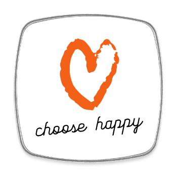 choose happy, nimm es gelassen - Viereckiger Kühlschrankmagnet - Weiß - Vorne
