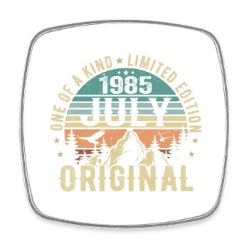 Juli 1985 Geburtstag Juli 1985 Geburtstagsgeschenk - Viereckiger Kühlschrankmagnet - Weiß - Vorne