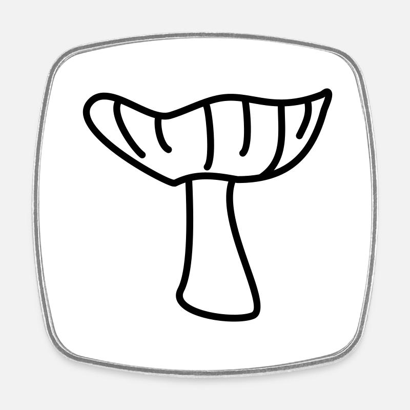 Champignon - Magnet carré - blanc
