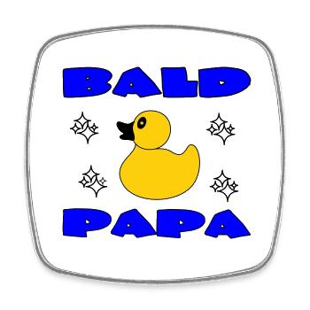 BALD PAPA - Square fridge magnet - white - Front