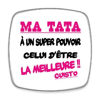 Ma tata la meilleure cuisto - Magnet carré - blanc - Devant