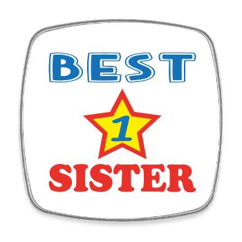 BEST SISTER - Magnet carré - blanc - Devant