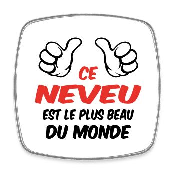 MEILLEUR NEVEU - Magnet carré - blanc - Devant