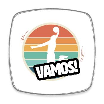 Retro Basketball Vamos - Square fridge magnet - white - Front