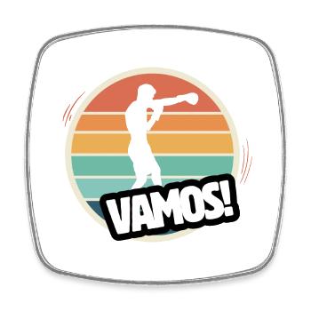 Vamos Retro-Boxen - Viereckiger Kühlschrankmagnet - Weiß - Vorne