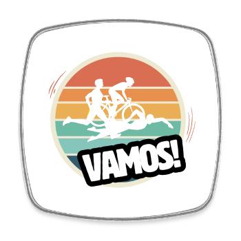 Vamos Retro Triathlon - Square fridge magnet - white - Front
