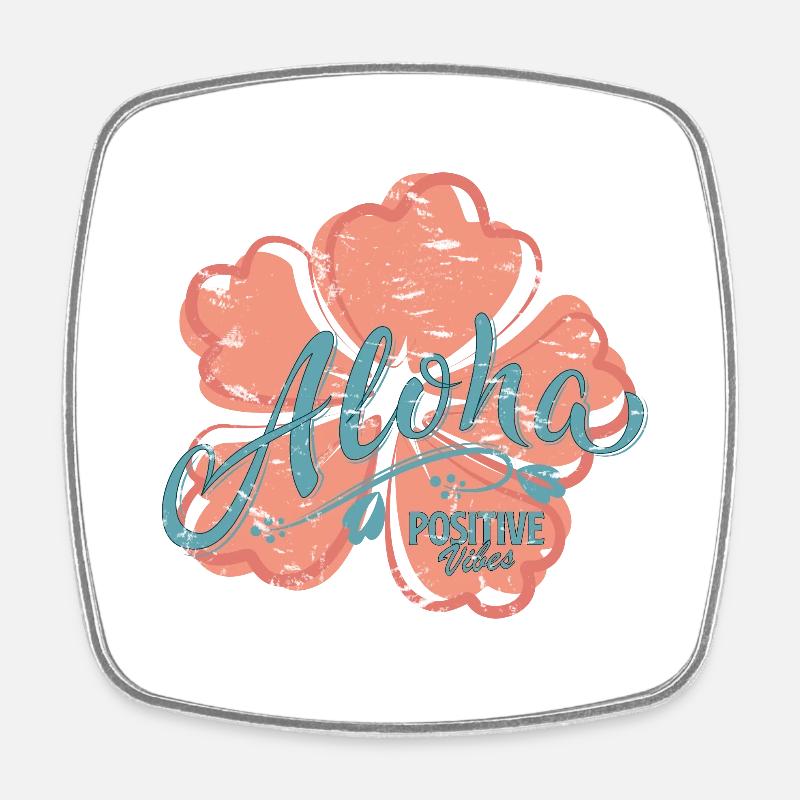Aloha - Magnet carré - blanc