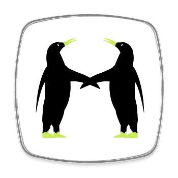pinguin 2 - Viereckiger Kühlschrankmagnet - Weiß - Vorne